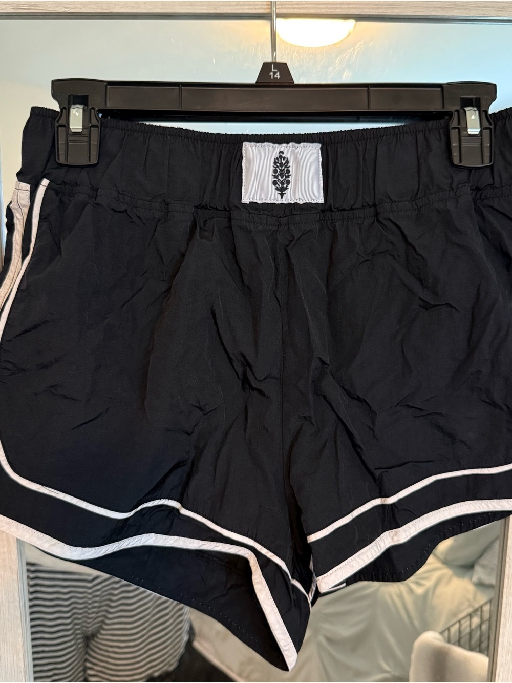 Free People Black Athletic Shorts with White Trim